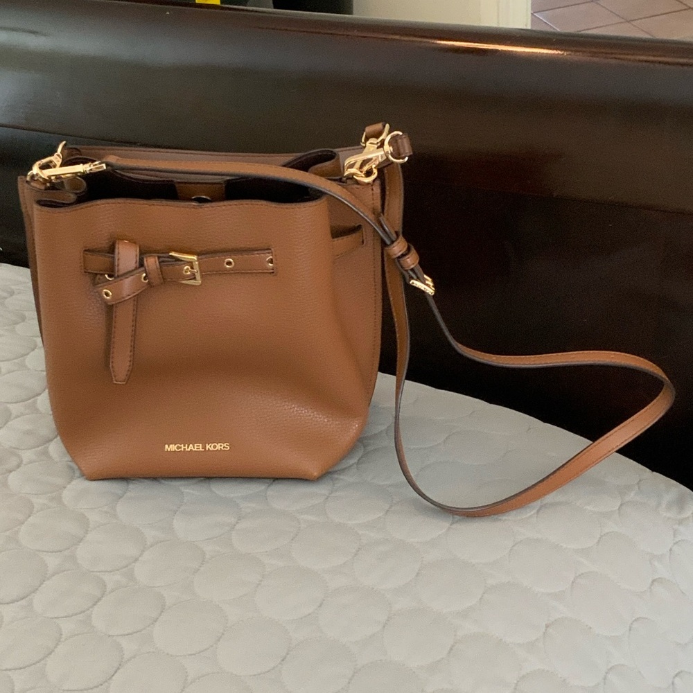 Michael Kors Tan Crossbody Bag with Gold Accents